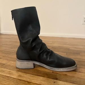 Free People Sutton Tight Slouch Boots in Black Leather Size 6 1/2